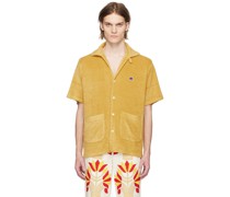 Yellow Open Spread Collar Shirt