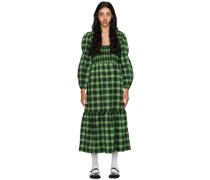 Green Check Midi Dress