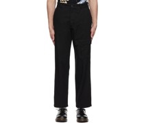 Black Cotton Cargo Pants