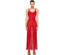 Red Le Chouchou 'La Robe Maille Oranger' Maxi Dress
