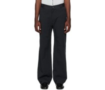 Navy Raw Edge Trousers