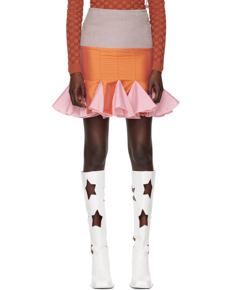 ANDREJ GRONAU Damen SSENSE Exclusive Gray & Orange Midi Skirt