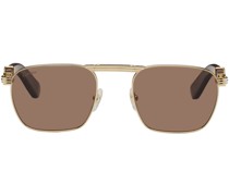 Gold & Brown Square Sunglasses