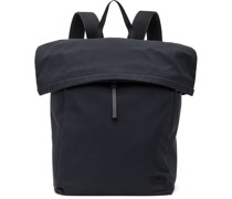 Navy Cotton-Blend Canvas Backpack