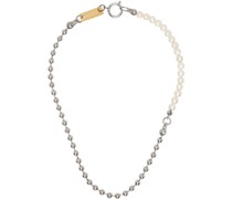 Silver Pearl Ball Chain Necklace