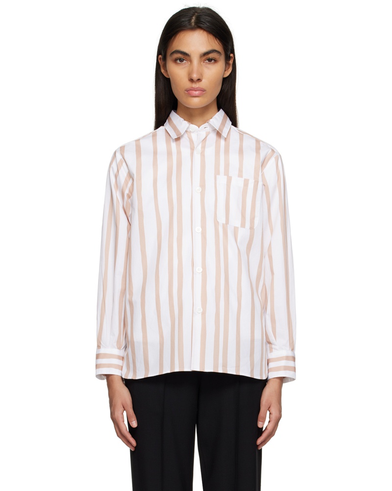 A.P.C. Damen White & Brown Sela Shirt
