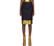 Navy Layered Midi Skirt