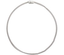 Silver Thin Rounded Curb Chain Necklace