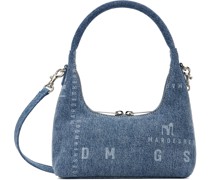 Blue Mini Zip Denim Shoulder Bag