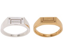 Silver & Gold Split Double Ring Set