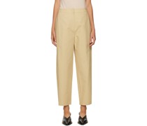Beige Snap Garconne Trousers