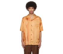 Orange Open Spread Collar Shirt