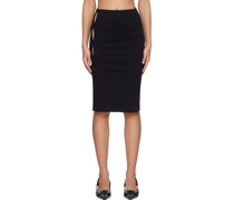 Black Cutout Midi Skirt