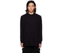 Black O-Project Dropped Shoulder Long Sleeve T-Shirt