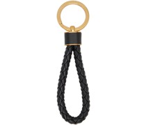 Black Intrecciato Keychain