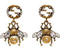 Gold Interlocking G Bee Earrings