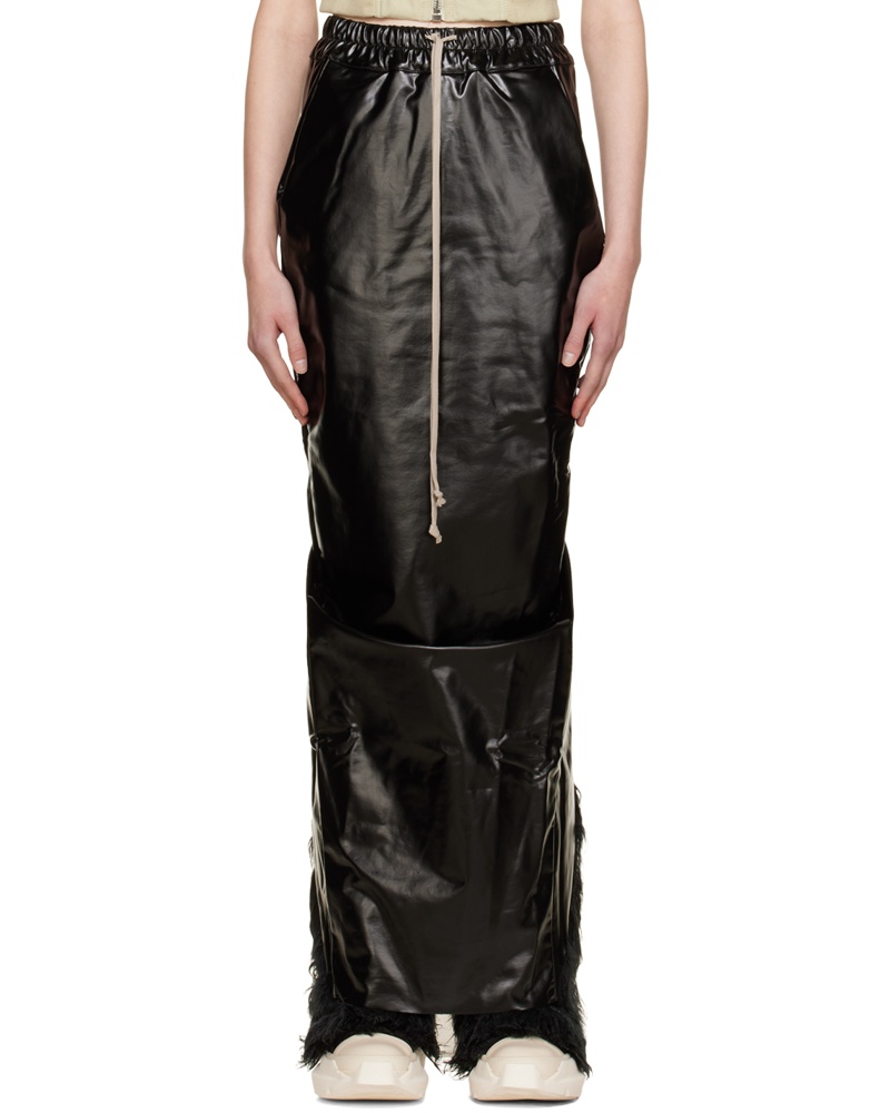 DRKSHDW by Rick Owens Damen Black Pillar Faux-Leather Maxi Skirt