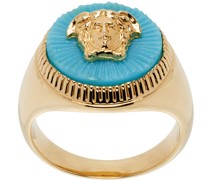 Gold & Blue Medusa Biggie Ring