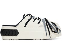 White & Black Tyres Multilaced Sneakers