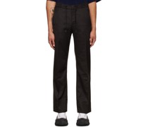 Brown Drawstring Straight Trousers