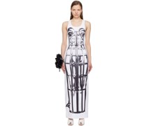 White & Black 'Trompe L'oeil' Maxi Dress