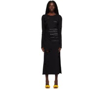 Black Lettering Midi Dress
