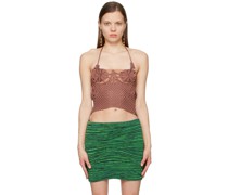 Brown Spiralweave Tank Top