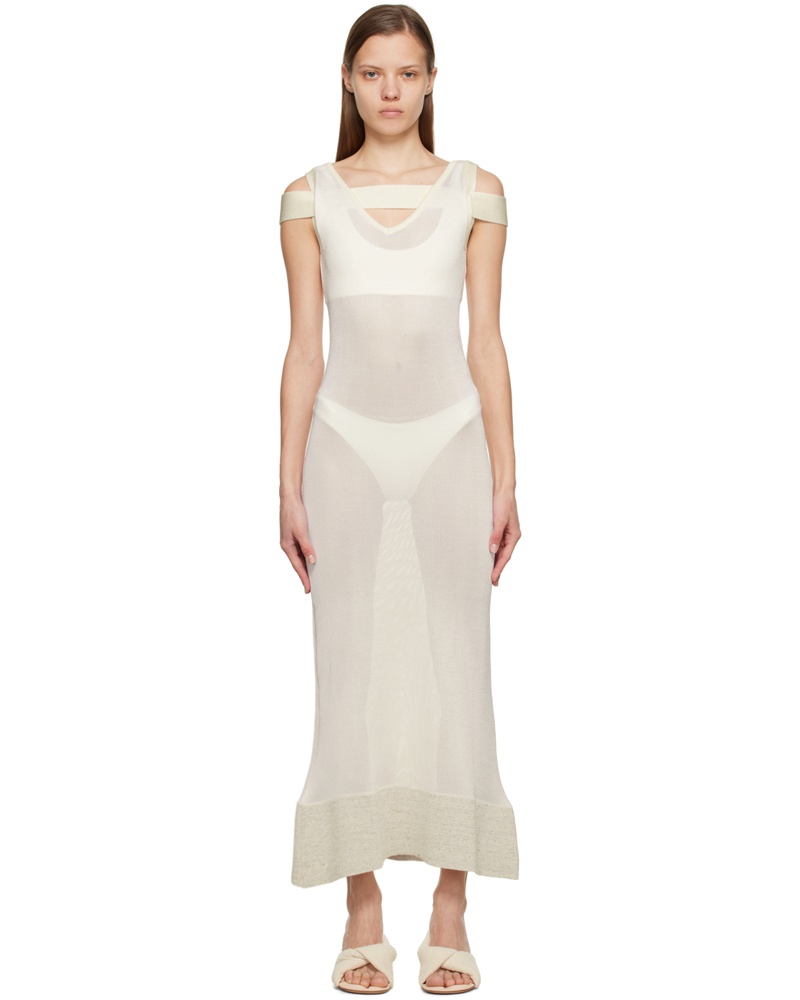 Jacquemus Damen Off-White Le Papier 'La Robe Camargue' Maxi Dress