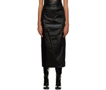 Black Draped Maxi Skirt