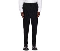 Black Single-Pleat Trousers
