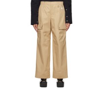 Beige Paneled Trousers