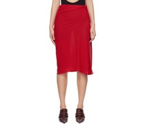 Red Vela Midi Skirt