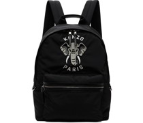Black Paris Logo Backpack