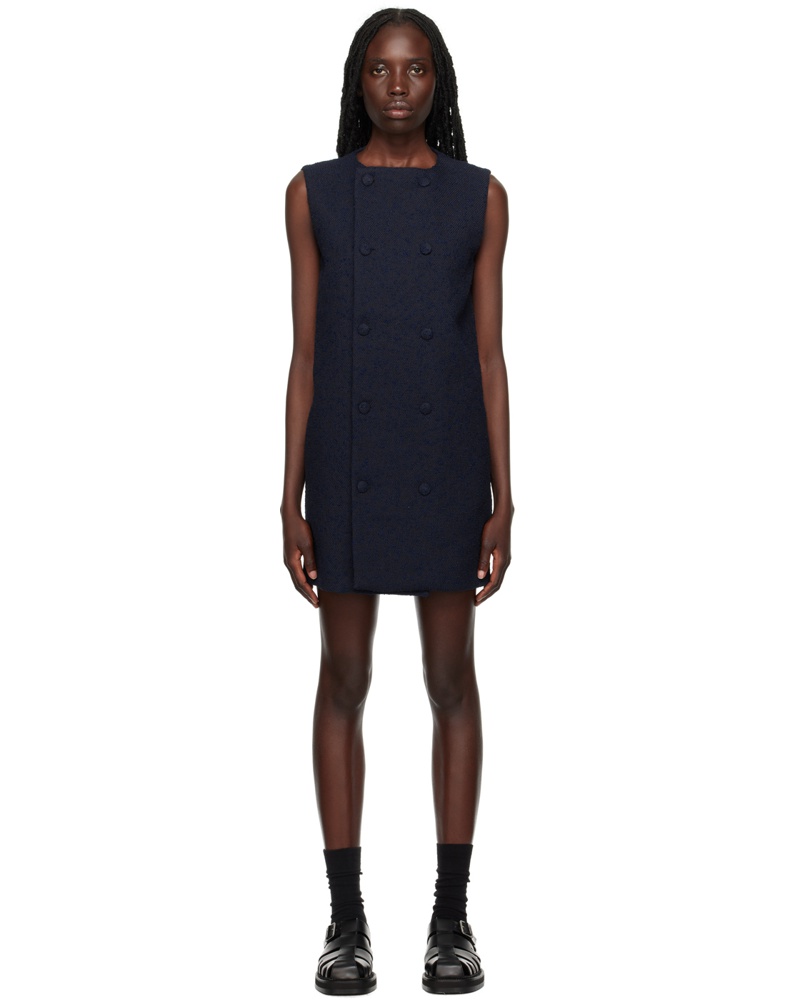 Ami Damen Navy Double-Breasted Minidress