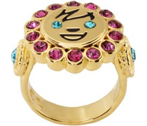 Gold Face Gem Ring