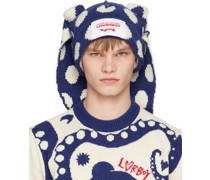 Navy & Off-White Chunky Rabbit Beanie