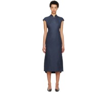 Navy Geometric Midi Dress