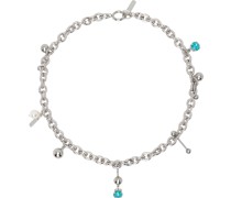 SSENSE Exclusive Silver & Blue Andrew Necklace
