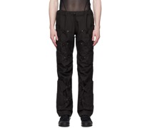 Black Crocodile Shell Trousers