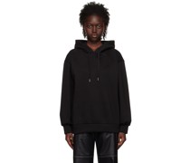 Black Embroidered Hoodie