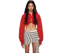 Red Cropped Hoodie