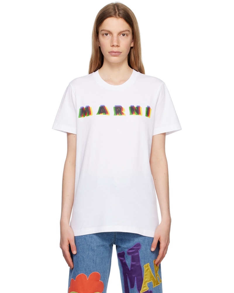 Marni Damen White Printed T-Shirt