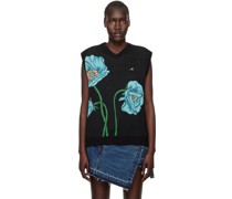 Black Floral Vest