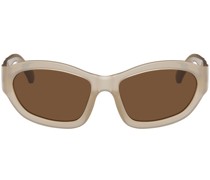 Beige Linda Farrow Edition Goggle Sunglasses