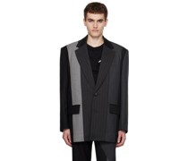 Black & Gray Multi Paneled Blazer