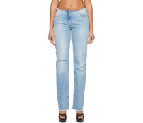 Blue Frayed Jeans