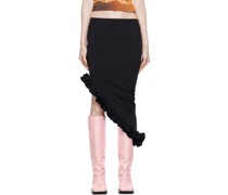 Black Frilly Midi Skirt