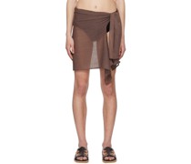 Brown Pareo Midi Skirt