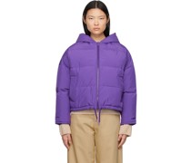 Purple Hooded Reversible Down Jacket