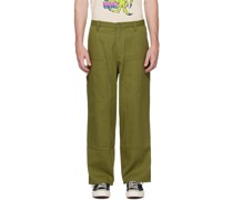 Khaki Double Knee Utility Trousers